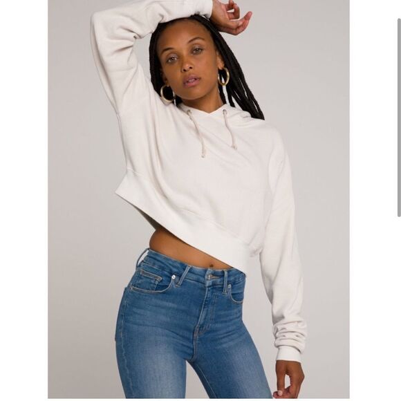 Good American White Cropped Hoody - Picture 1 of 10